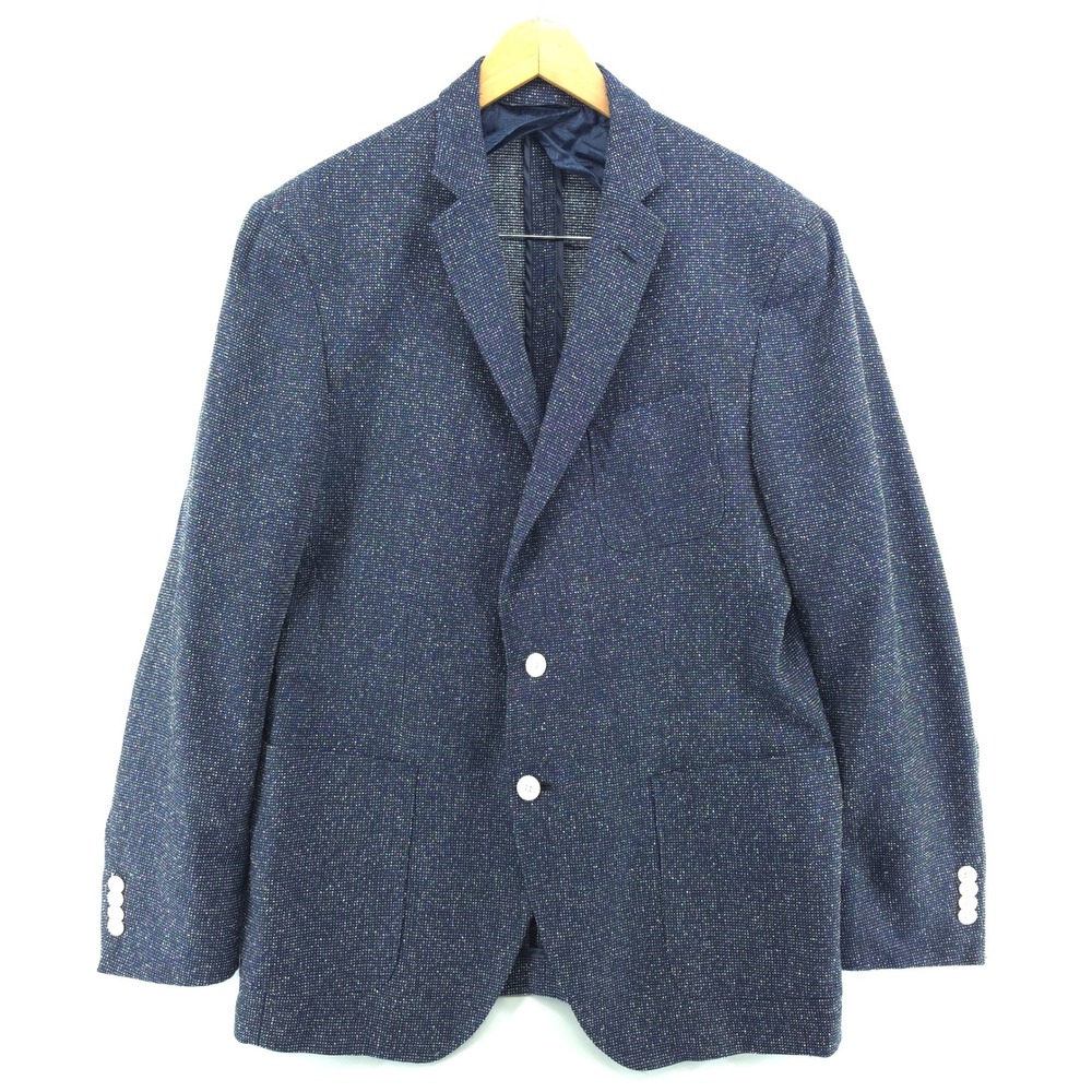 Hugo Boss Men's Blue Gray Textured Sport Coat Blazer 2 Button Half-Lined 40R Est